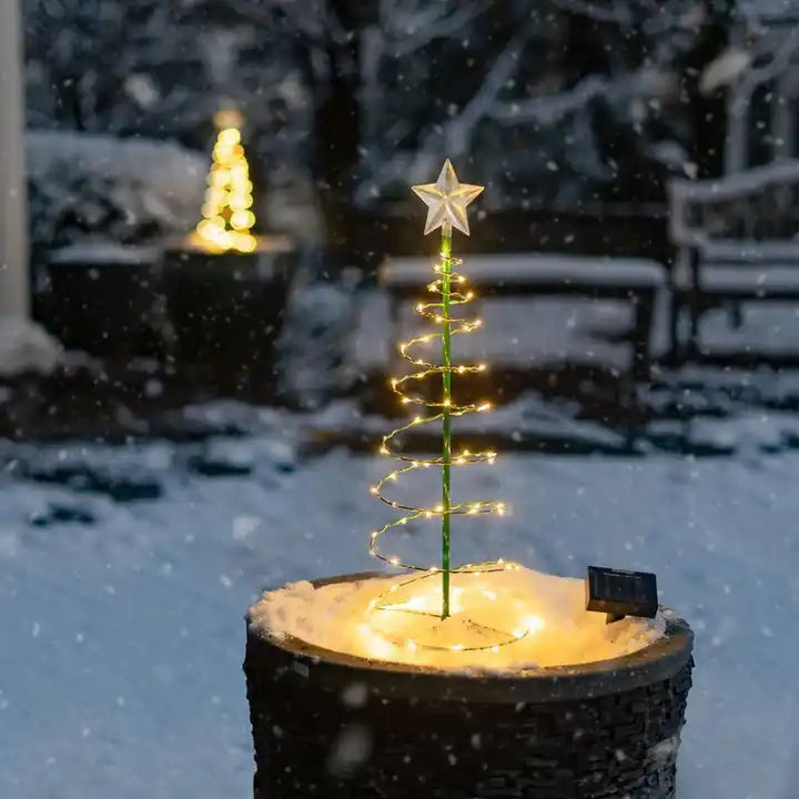 Pino Navidad Luz Led Solar para Jardín.  Jardín Adornos Navideños.