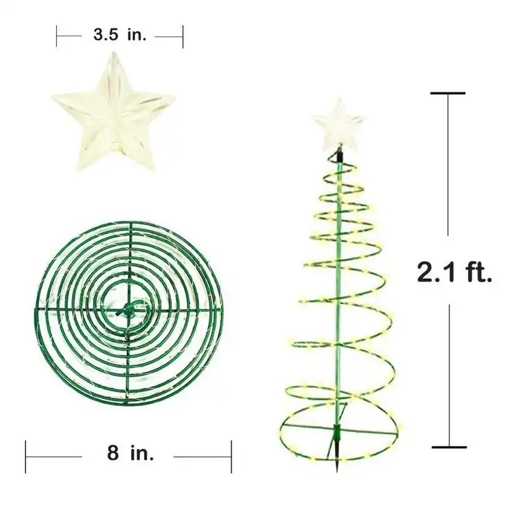 Pino Navidad Luz Led Solar para Jardín.  Jardín Adornos Navideños.